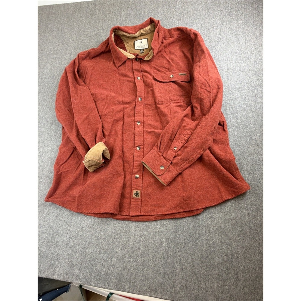 Legendary Whitetails Buck Camp Soft Flannel Shirt Men's 3XL Burnt Red Hunting